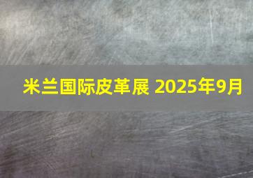 米兰国际皮革展 2025年9月